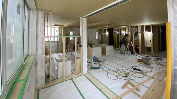 静岡市駿河区の重量鉄骨3階建て住宅は大工工事中です Vor2