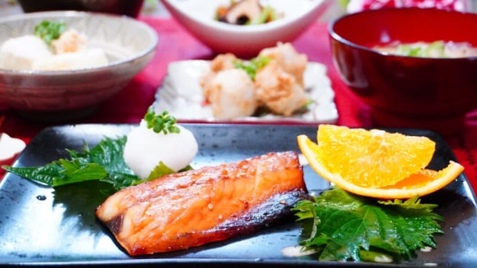 和食でほっこり♪焼き魚＆里いものごまあえ＆ひじき煮