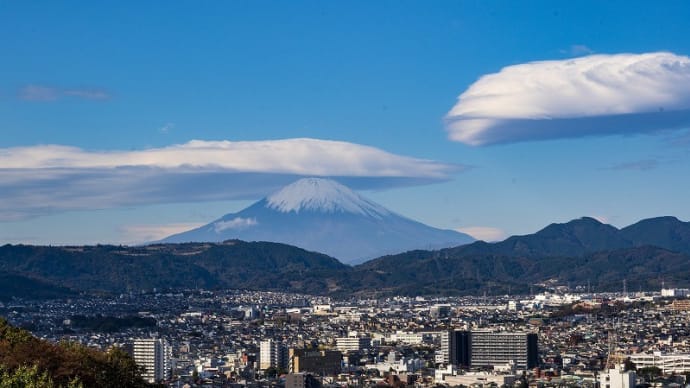 笠雲の富士山