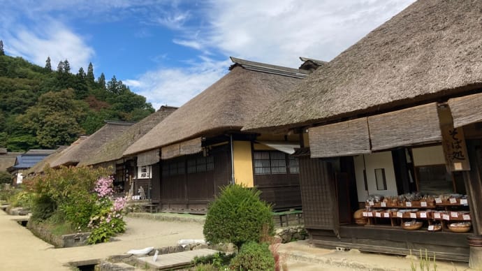 大内宿のネギで食べる高遠そば。