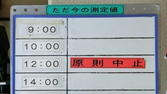 ６月半ばなのに「熱中症予防WBGT℃数値」により「原則中止」の告示が出ました