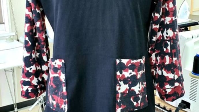 残りニット利用のTシャツ(生徒作品)