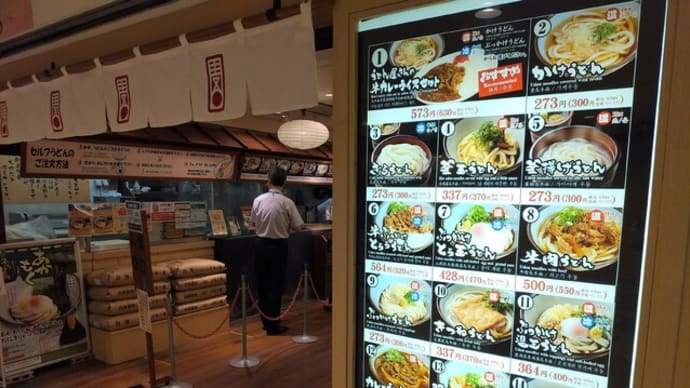 |M1920|立ち食い巡礼:東京駅八重洲地下街『麦まる』に久々のお邪魔。ビーフカレーと冷やぶっかけのセットにいわし・竹輪・ナスの天ぷらをあてて頂きました!