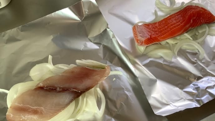 ホイル焼き(^^)鮭vsシイラ