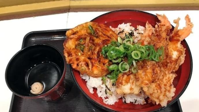 海老かき揚げ天丼(2) 天ぷらの山 ~阪神スナックパーク~