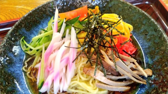 百七十、百七十一杯目　浜松市東区　萬盛庵北島支店　冷やし中華、チャーシューメン