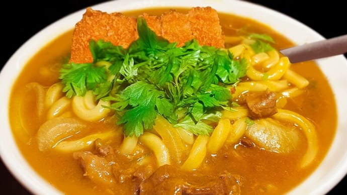 かつカレーうどん ~ふぁっさと、香り豊かな摘みたてパクチー~
