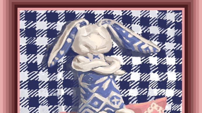 Rabbit doll on clothes 5518／シャツの上のウサ子