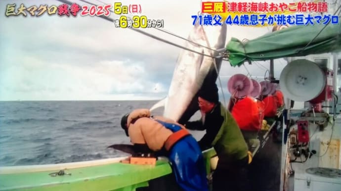 テレ東・巨大マグロ戦争2025~ 個人的に思うが、漁船の動力、殆どがエンジンだが、モーターに変更できないのか?・・・可能であれば、「燃料ゼロ」が可能となる。