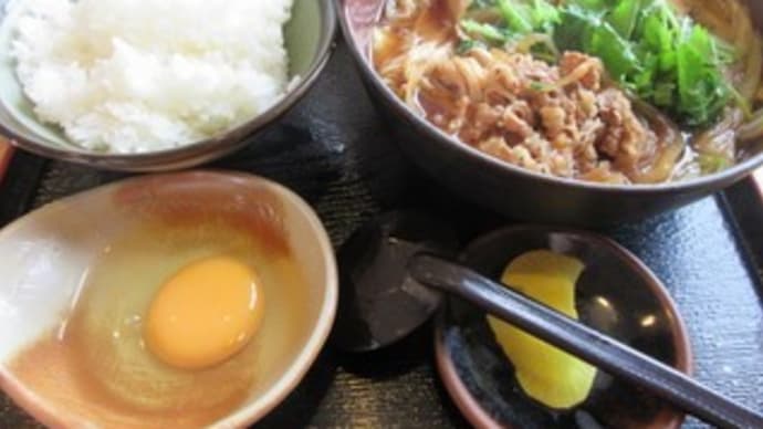 再訪「生そばきく家」で、牛すき鍋定食とカツ丼