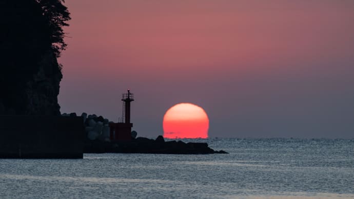 日和佐漁港の朝陽