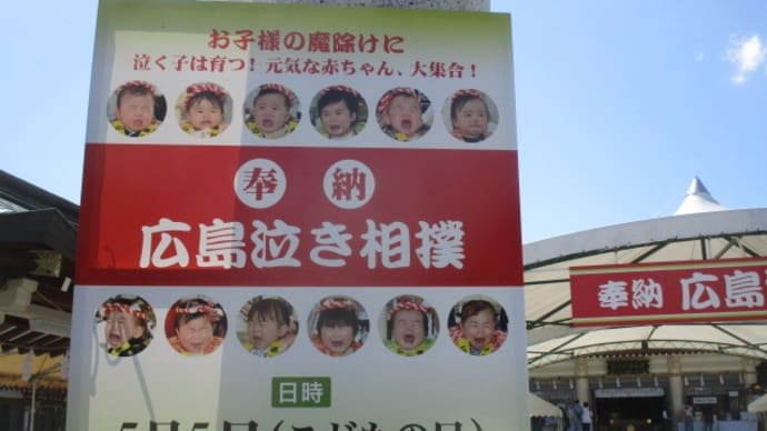 奉納 広島泣き相撲・・・こどもは国の宝 健やかに育ってほしいものです in 広島護国神社