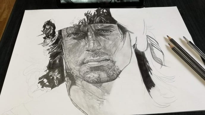 鉛筆画『ランボー』その2