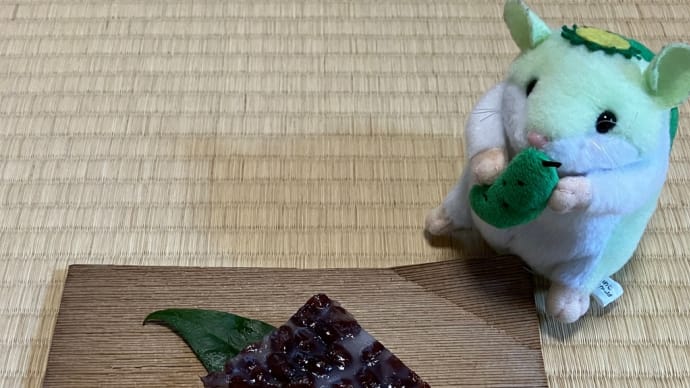 お菓子は水無月、お花は紫陽花