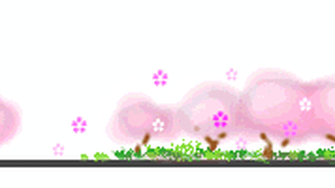 満開の桜と入学式 　PCアートおさらい　パンダ「タンタン」