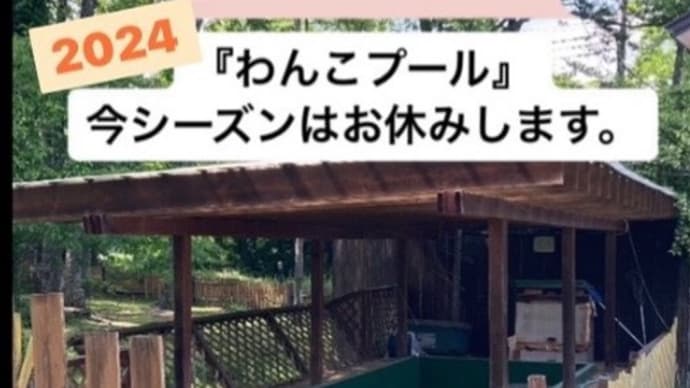 2024『わんこプールお休み』します。