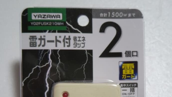 250203 ヤザワ 雷サージ付省エネタップ2個口白 Y02FUSK210WH