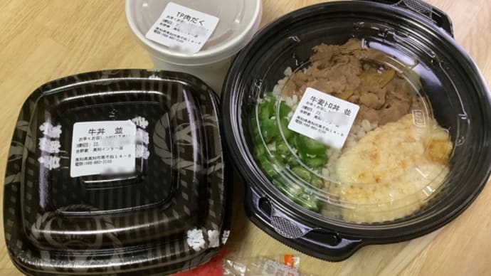 吉野家takeout晩ご飯