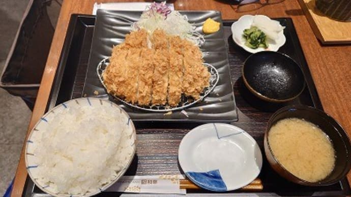 在宅勤務で雨でチェーンのとんかつ屋行って晩はパックのチキン物