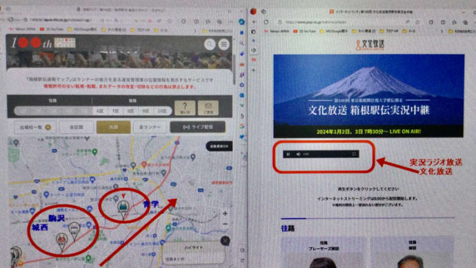 箱根駅伝・台湾で実況中継は今年もラジオと主催者発信のライブ配信の進行マップ表示