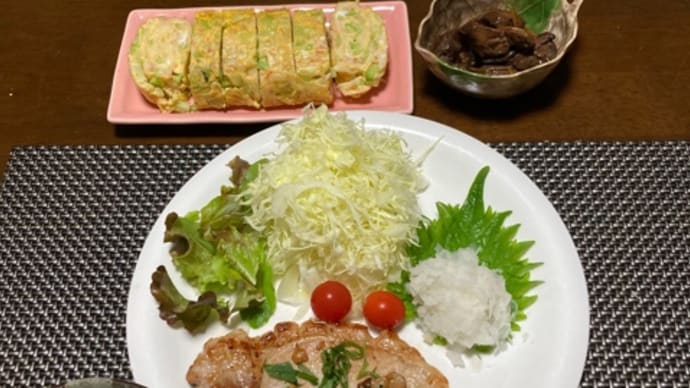 おろしポン酢トンテキなどの夕食
