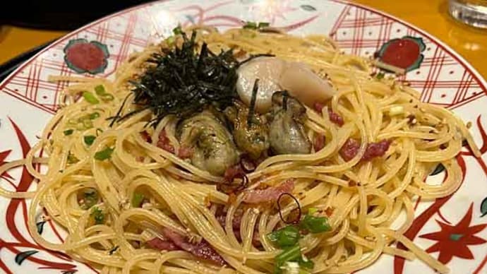 「洋麺屋 五右衛門」の冬のおすすめ・広島産牡蠣と帆立のぺペロンチーノ!
