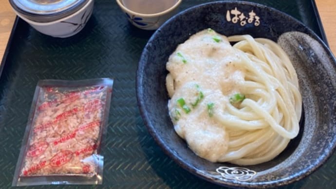 讃岐うどんはなまるで、とろ玉ぶっかけ