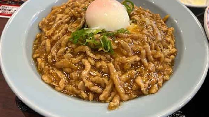 「肉あんかけチャーハン 炒王」の名物・肉あんかけ炒飯＋半ラーメン！