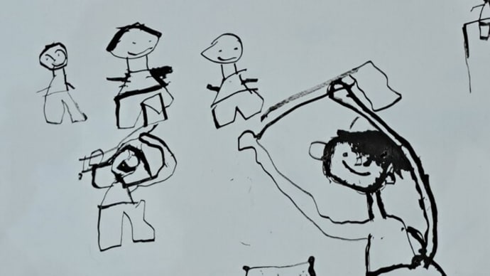 幼稚園年長組絵画教室「もちつき」 23.12/20