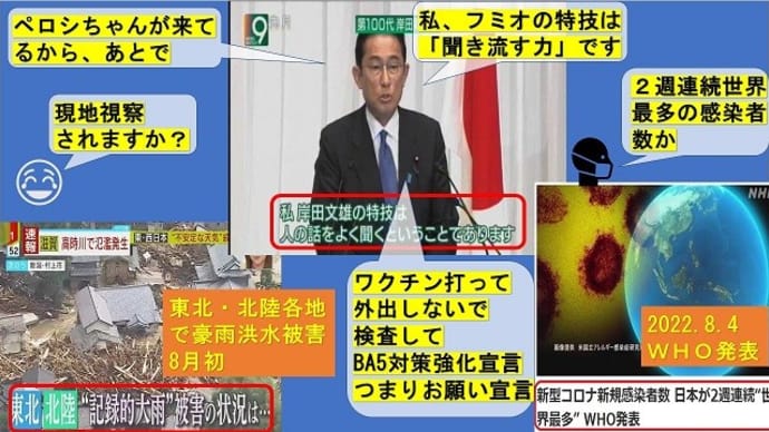 名曲「岸田さんちのフミオ君〜♪、医療が崩壊していても〜♪、あとで〜♪、つまんねえ奴だなあ〜♪」