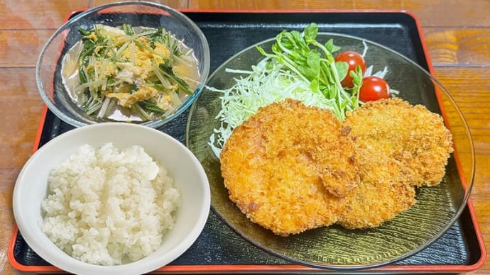 ハムカツ ~つけ合わせに鶏かつ2枚~
