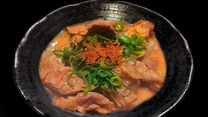 牛スジ煮込み ~コンニャク素揚げ、ミソ味仕立て~