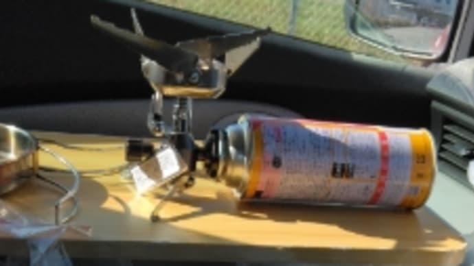 車中泊で豚テキを食べる
