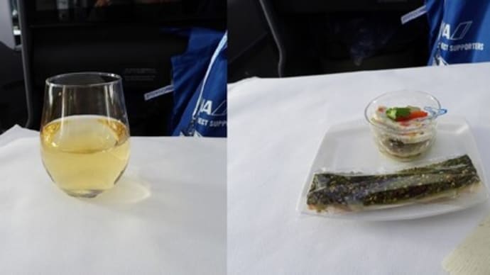 駐機中の機内食。
