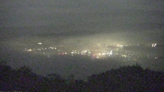 深夜に発生した霧、今朝は濃霧に