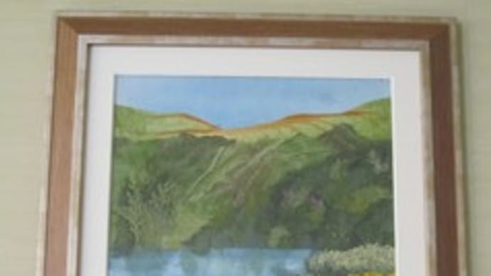 初めての風景画(押し花)