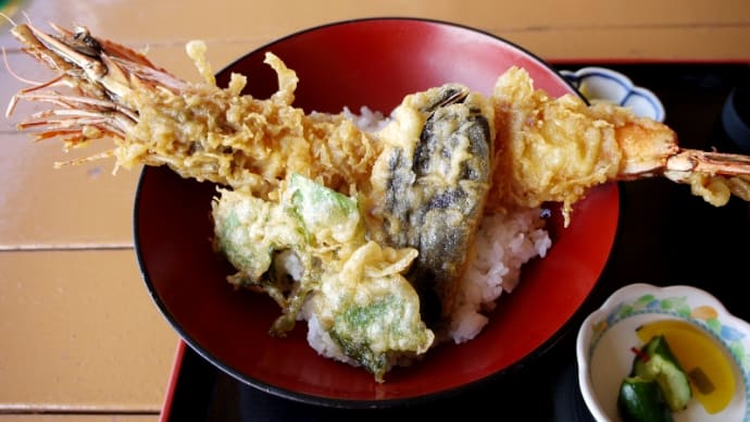 漁師料理　かなや＠浜金谷　おばけ大海老天ぷらが凄い！