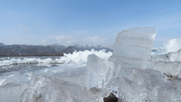 屈斜路湖・・吹き寄せ氷