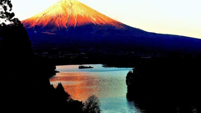 🐉🌈田貫湖よりの【紅富士】光景美❢❢