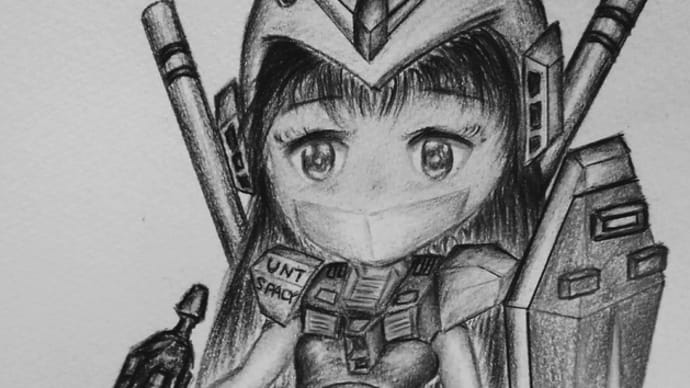 色鉛筆で『機動美少女🤖』を描いてみた(後編)