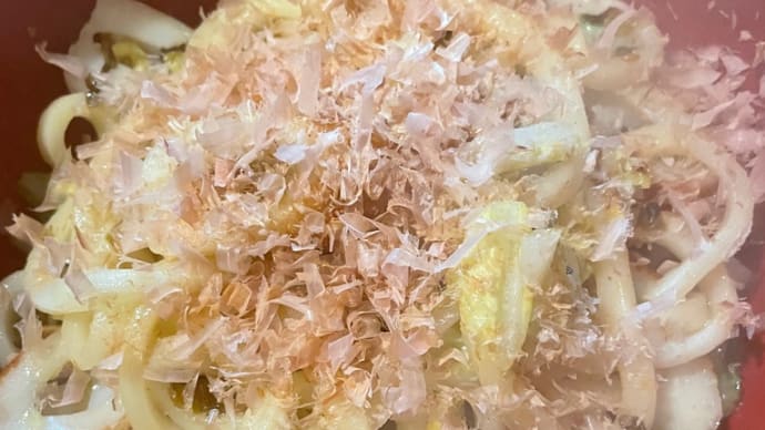 高菜とちくわの焼きうどん