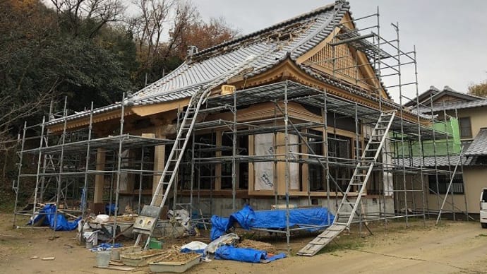 西方寺の屋根工事