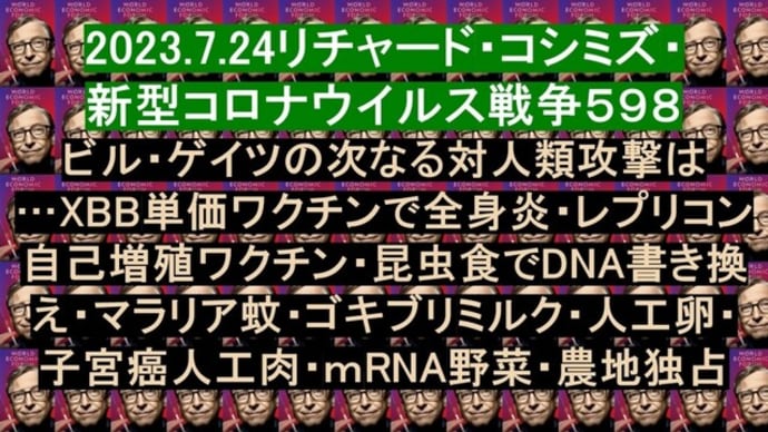 2023.7.24リチャード・コシミズ・新型コロナウイルス戦争５９８動画を公開します。