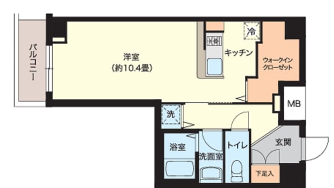 広々10.4帖カウンターキッチンの1R39.14㎡ウォークインクローゼット付 京急空港線糀谷駅 東京都大田区西糀谷1丁目2014年3月築の人気賃貸物件 GRACIA HANEDA