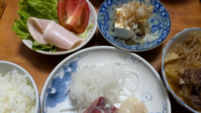 魚の行商人 おたたさんから 兄がお刺身を買ってきました