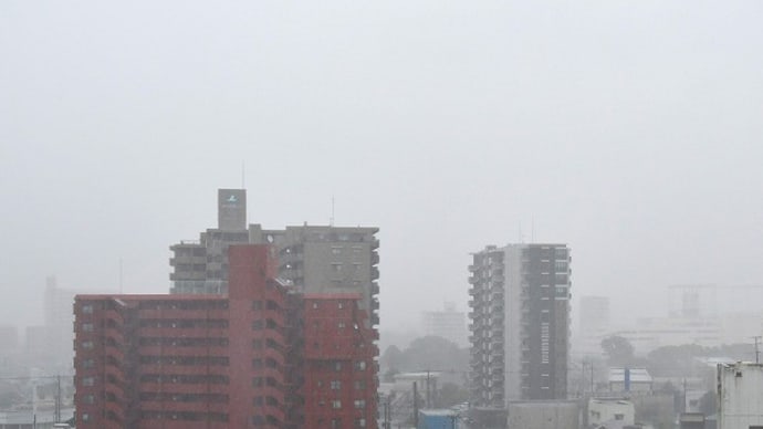 線状降水帯の中で