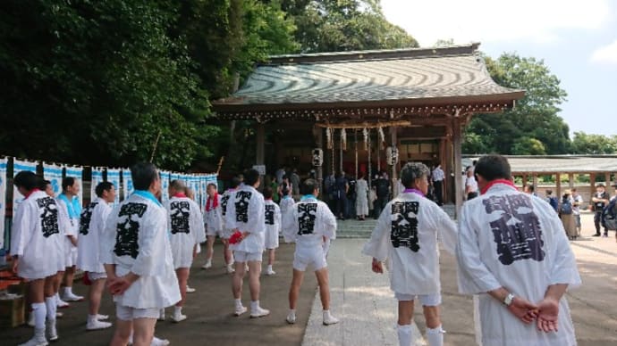 2018・7・15 夏越餅を食べながら祇園舟を待つ。今日は富岡八幡宮さま(^^)/