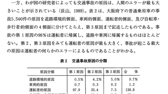 交通事故の要因としての人車環境のこと
