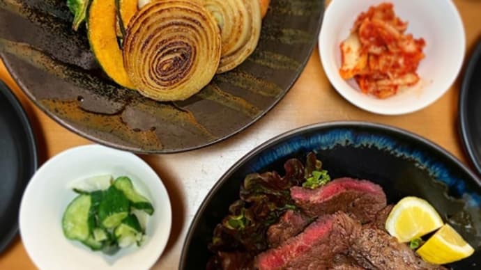 晩ごはん⭐︎牛肉たべるどーご飯♪
