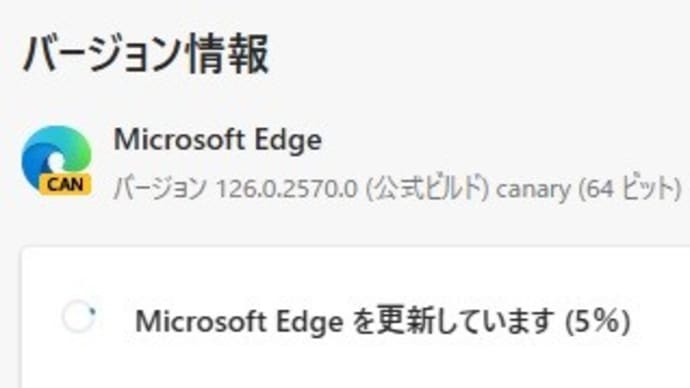 Microsoft Edge Canary チャンネルに バージョン 126.0.2571.0 が降りてきました。
